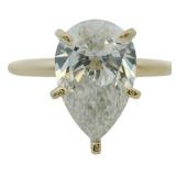 14kt Gold 2.93 ct VS Pear Cut Lab Diamond Ring