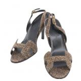 Hermes H Logo Leopard Print Sandals Size 36