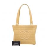 Chanel Lambskin Choco Bar Tote Bag