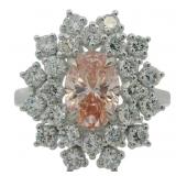 10kt Gold 2.14 ct Oval Fancy Pink Lab Diamond Ring