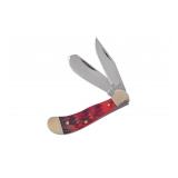 Frost Dark Red Walnut Jigged Bone Baby Saddlehorn