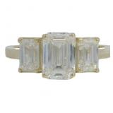10kt Gold 2.50 ct Emerald Cut Lab Diamond Ring