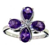 2Natural 3.20 ct Amethyst Designer Ring