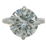 Platinum 4.77 ct Round Lab Diamond Ring
