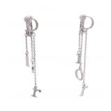 Christian Dior Silver Rhinestone Clip-on Earrings