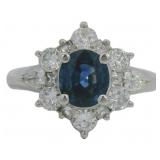 Platinum 2.01 ct Natural Sapphire & Diamond Ring