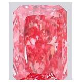 Radiant Vivid Pink Cut 1.28 ct VS Lab Diamond