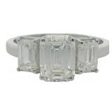 10kt Gold 2.50 ct Emerald Cut Lab Diamond Ring