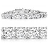 10k Gold 17.00 ct Round VS1 Lab Diamond Bracelet