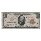 1929 $10 Chicago National Currency Note