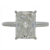 14kt Gold 3.07 ct Radiant Cut VS Lab Diamond Ring