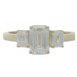 10kt Gold 1.50 ct Emerald Cut Lab Diamond Ring