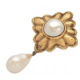 Chanel Coco Pearl Gold Brooch