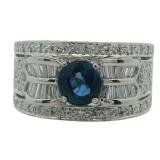 Platinum 2.43 ct Natural Sapphire & Diamond Ring