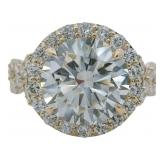 10kt Gold 5.17 ct Round VVS Lab Diamond Ring
