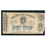 1863 50 Cent State of Alabama Note