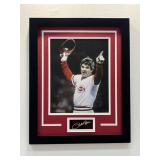 Pete Rose Framed Photo W/ Facsimile Signature