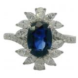 18kt Gold 2.23 ct Natural Sapphire & Diamond Ring