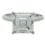 14kt Gold 3.01 ct Asscher Cut VS Lab Diamond Ring