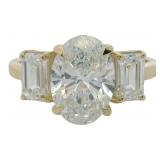 10kt Gold 3.00 ct Oval VS Lab Diamond Ring
