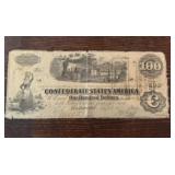 1862 $100 Confederate States of America Note