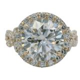 10kt Gold 5.17 ct Round Cut VS Lab Diamond Ring