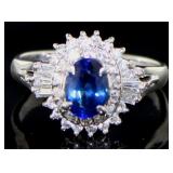 Platinum 1.58 ct Natural Sapphire & Diamond Ring