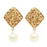 Chanel Coco Mark Gold Clip-on Earrings