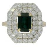 14kt Gold 2.43 ct Nat. Sapphire & Lab Diamond Ring