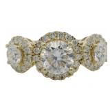 10kt Gold 2.00 ct Round VS Lab Diamond Ring