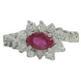 18kt Gold Natural Ruby & VS Diamond Ring