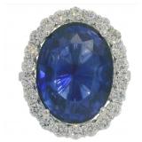 10kt Gold 13.72 ct Sapphire & Diamond Ring