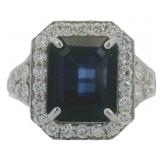 14kt Gold 8.05 ct Sapphire & VS Diamond Ring