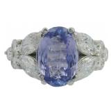 14kt Gold 4.17 ct Tanzanite & Diamond Ring
