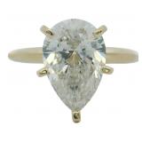 14kt Gold 2.57 ct VS Pear Cut Lab Diamond Ring