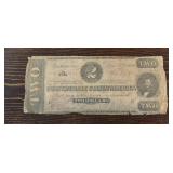 1862 $2 Confederate States of America Note