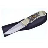 Steel Warrior Stag Bone Resin Coon Hunter Knife