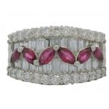Platinum 3.06 ct Natural Ruby & VS Diamond Ring
