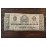 1863 $1 Confederate States of America Note