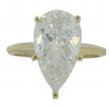 14kt Gold 4.02 ct Pear Cut VS Lab Diamond Ring