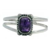 0Genuine 24.90ct Purple Amethyst Cuff Bracelet
