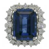 14kt Gold 10.80 ct  Sapphire & Diamond Ring