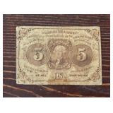 1862 5 Cent Fractional Currency