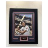 Hank Aaron Framed Photo W/ Facsimile Signature