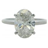 14kt Gold 2.00 ct Oval Cut VVS Lab Diamond Ring