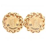 Chanel Coco Mark Gold Clip-on Earrings