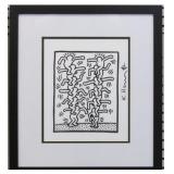 People Ladder Framed Giclee by Keith Haring