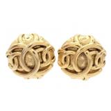 Chanel 25 Triple Coco Mark GP Clip-on Earrings