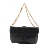 Celine Black Leather Chain Shoulder Bag