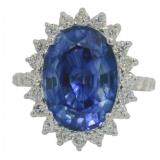 10kt Gold 9.44 ct Sapphire & Diamond Ring
